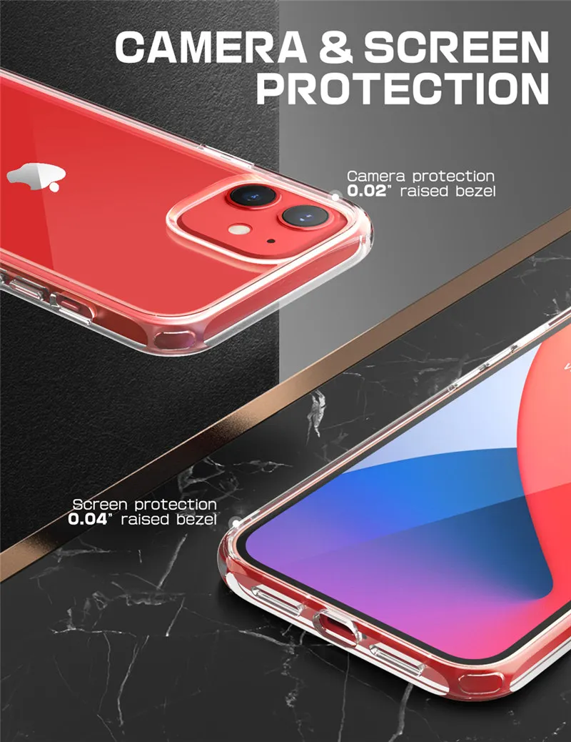 For iPhone 12 Case/12 Pro Case 6.1" (2020 Release) SUPCASE UB Style Premium Hybrid Protective Bumper Case Clear Back Cover Caso silicone case