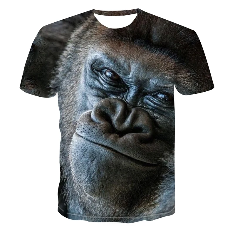 

Summer 2021 New 3d Printed T-shirt Orangutan Animal Print Men's T-shirt Print Casual T-shirt O-neck Cool Fashion Short Sleeve