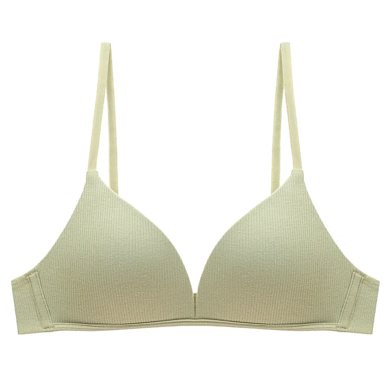 

Modal cotton thin underwear women's small chest gathered triangle cup no steel ring bra W8061