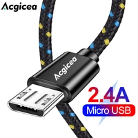 acgicea nylon braided micro usb cable 0 51m2m3m data sync usb charger cable for samsung s7 s6 lg xiaomi android phone cables