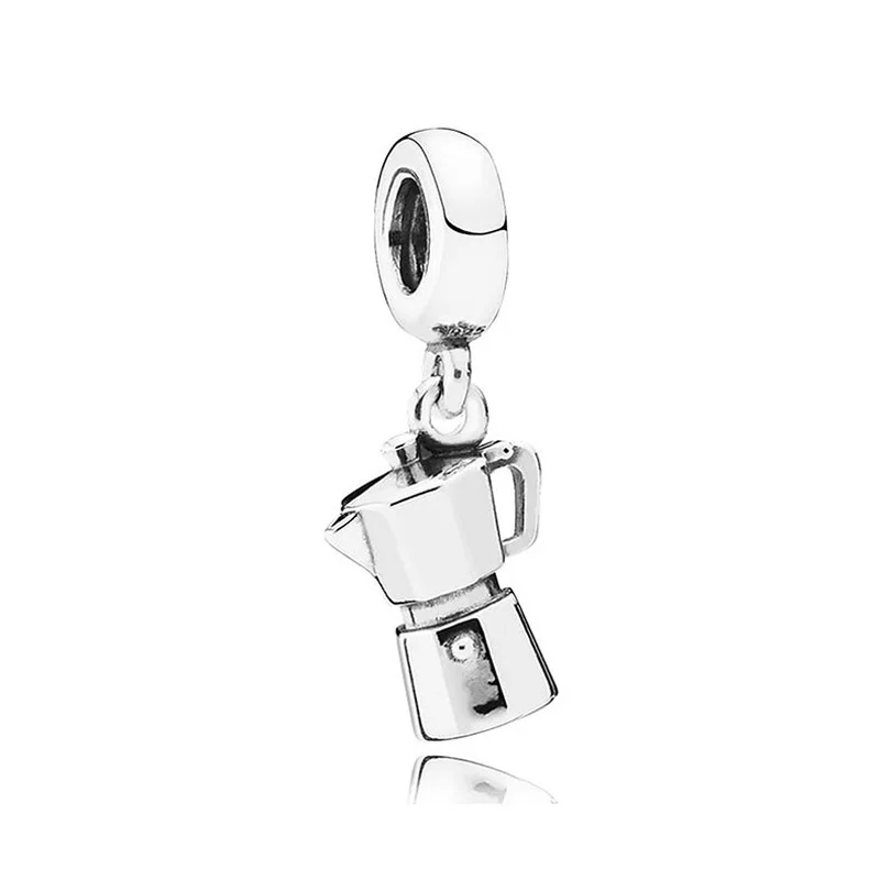 Authentic 925 Sterling Silver Bead Coffee Lovers Pendant Charm Fit Fashion Women Pandora Bracelet Bangle Gift DIY Jewelry | Украшения и