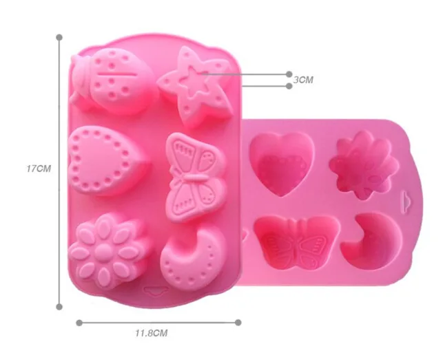 Силиконовая форма для торта с 6 отверстиями луна звезды Бабочка Жук любовь сделай