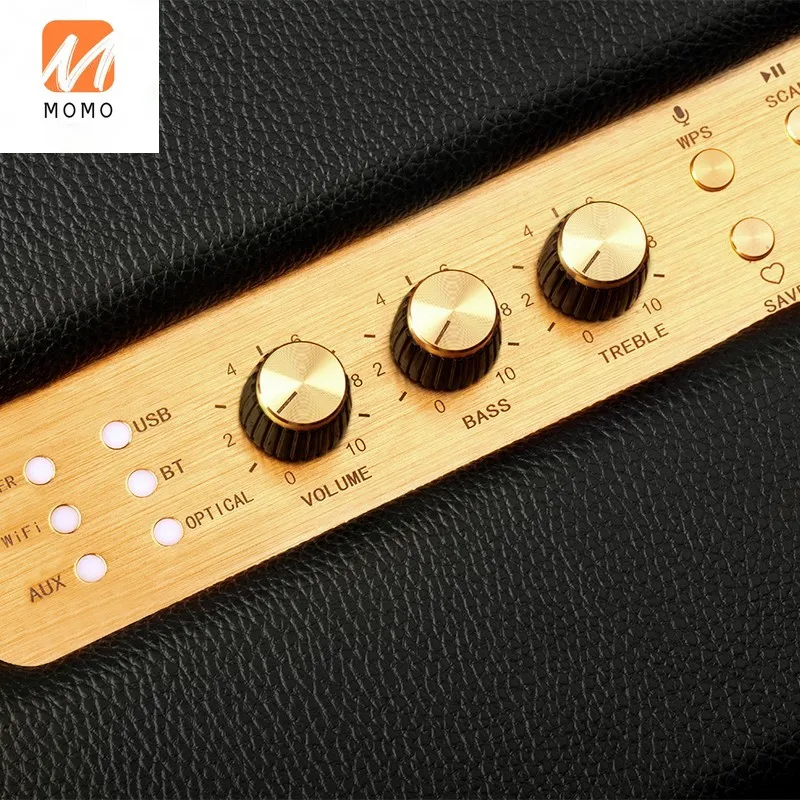 

Wooden Vintage Cat's Eye Tube Wireless Bluetooth Audio High Fidelity High Sound Quality Active Desktop Computer-TV Speaker