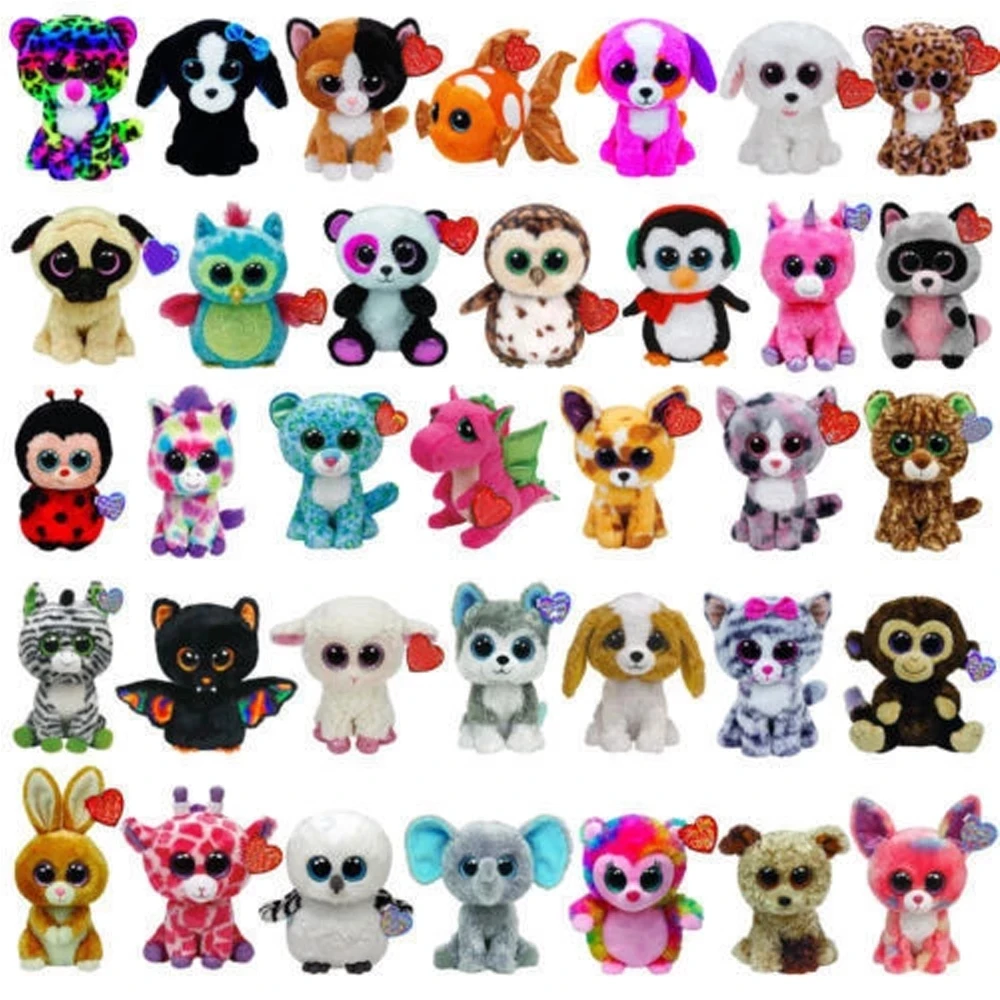 15CM TY Spider Unicorn Alpaca Swan Pig Rabbit Dinosaur Goat Octopus Deer Doll Plush Stuffed Animal Collection Toy Christmas Gift