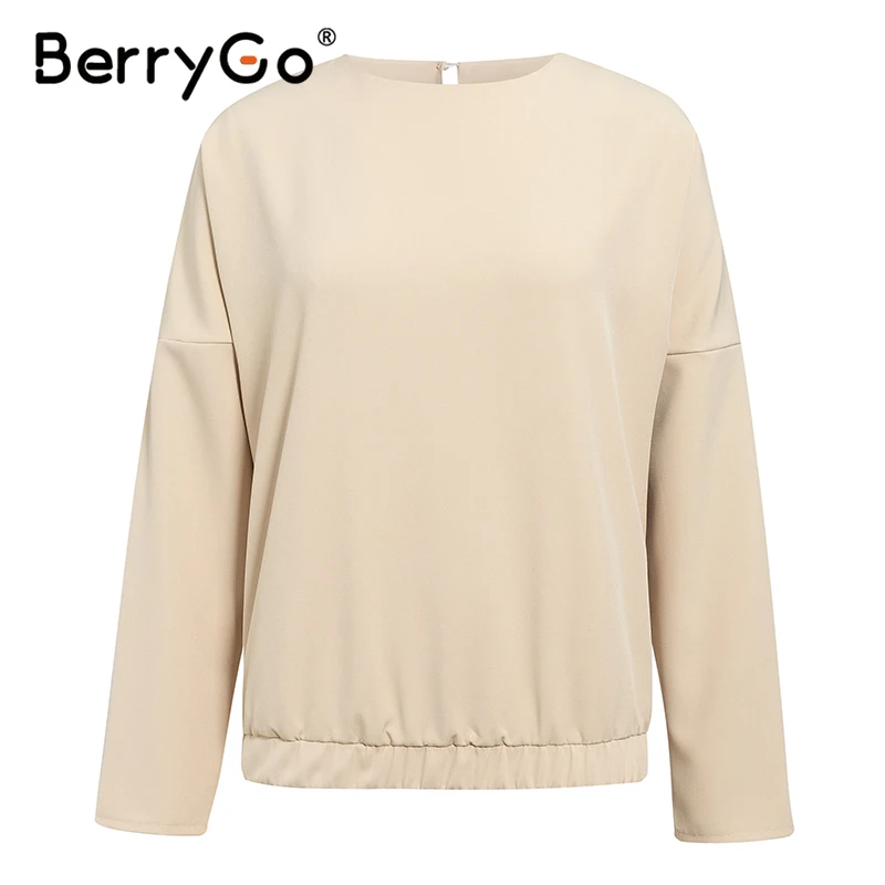 BerryGo Офисная Женская Весенняя коллекция блузка рубашка женская Минималистичная