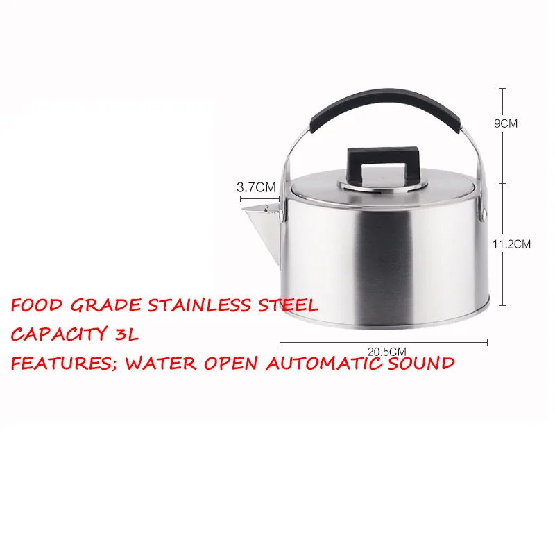 430Premium Whistling Tea Kettle Rust Resistant Stainless Steel Gas Electric Induction Stovetop Kettle Water Kettles Camping Teap