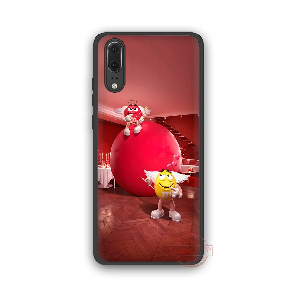 WEBBEDEPP Cute M&ampM Chocolate TPU phone case for Huawei P10 P20 P30 Lite Pro Y6 Y7 prime 2018 Y9 2019 |
