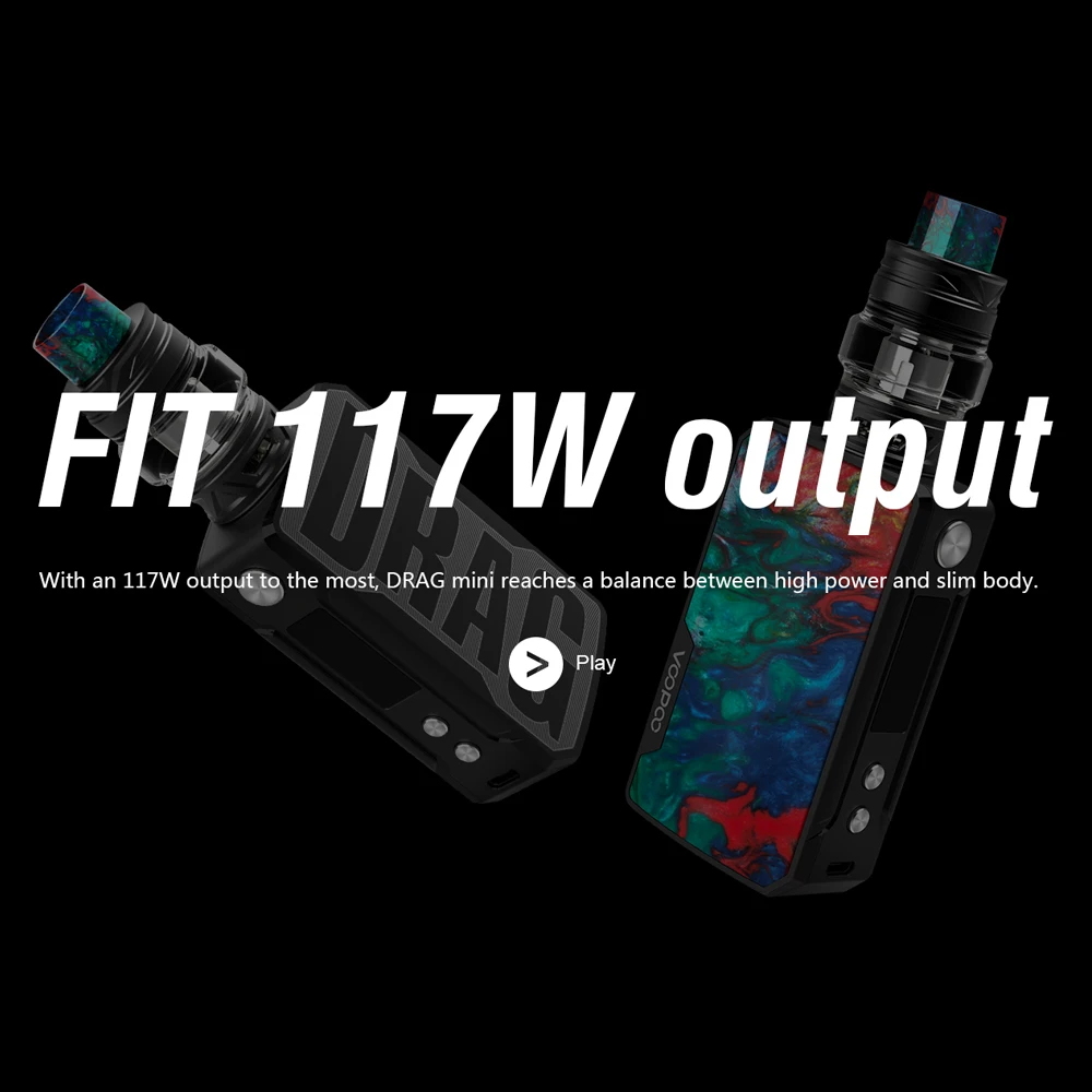 Оригинальный боксмод VOOPOO DRAG Mini 117W TC Kit аккумулятор 4400 мАч емкость 5 мл вейп бокс