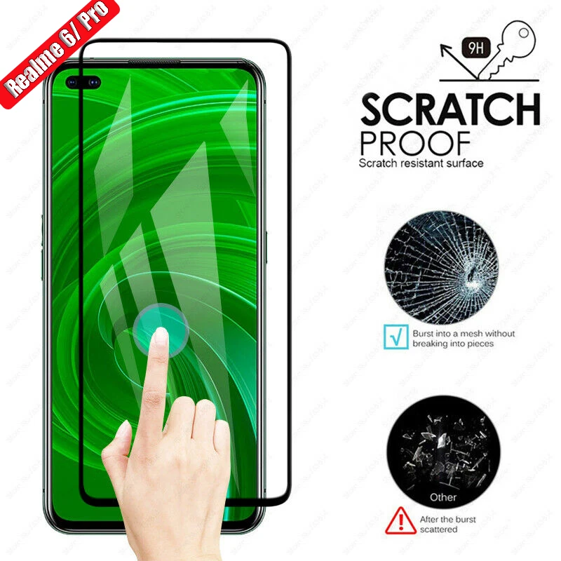 

For OPPO Realme 6 / 6 Pro 3D Full Cover 9H Tempered Glass Screen Protector Film Full Coverage Protectors