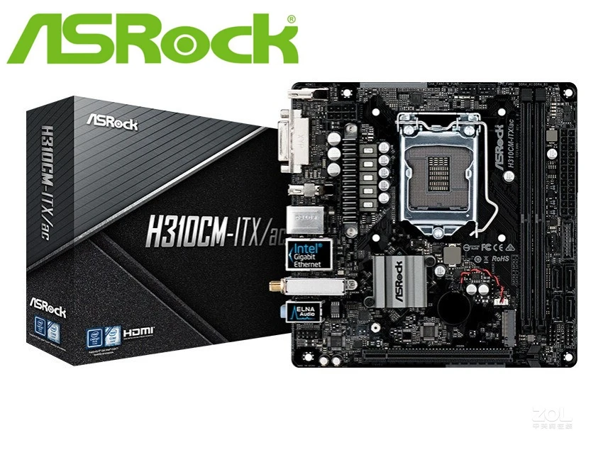Новая настольная Материнская плата ASRock H310CM-ITX/ac LGA 1151 DDR4 32 Гб USB2.0 USB3.1 H310 десктопная