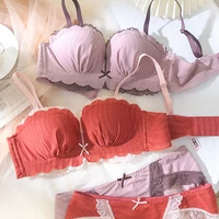 wasteheart new for women fashion red pink sexy lingerie bras cotton panties wireless bra sets underwear a b luxury lovely