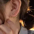 Женские серьги-гвоздики с металлическими бусинами, Т-образные