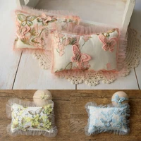 2pc set newborn photography props girl photo props headband lace decorative pillow cushion baby picture shoot studio accessories