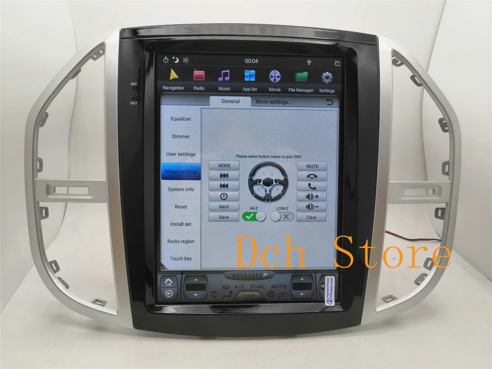 12,1 дюймов вертикальный экран Tesla стиль Android 8,1 автомобильный DVD gps навигатор плеер для Mercedes-Benz Vito Metris PX6
