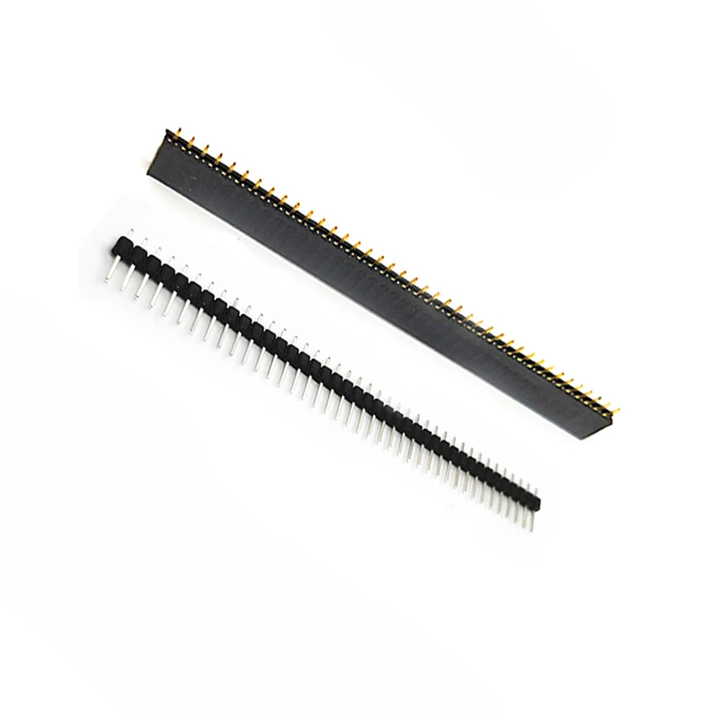 

10PCS/LOT 1*40 PIN Single Row Male and Female 2.54MM Breakable Pin Header PCB JST Connector Strip For Arduino Black 1X40 PIN