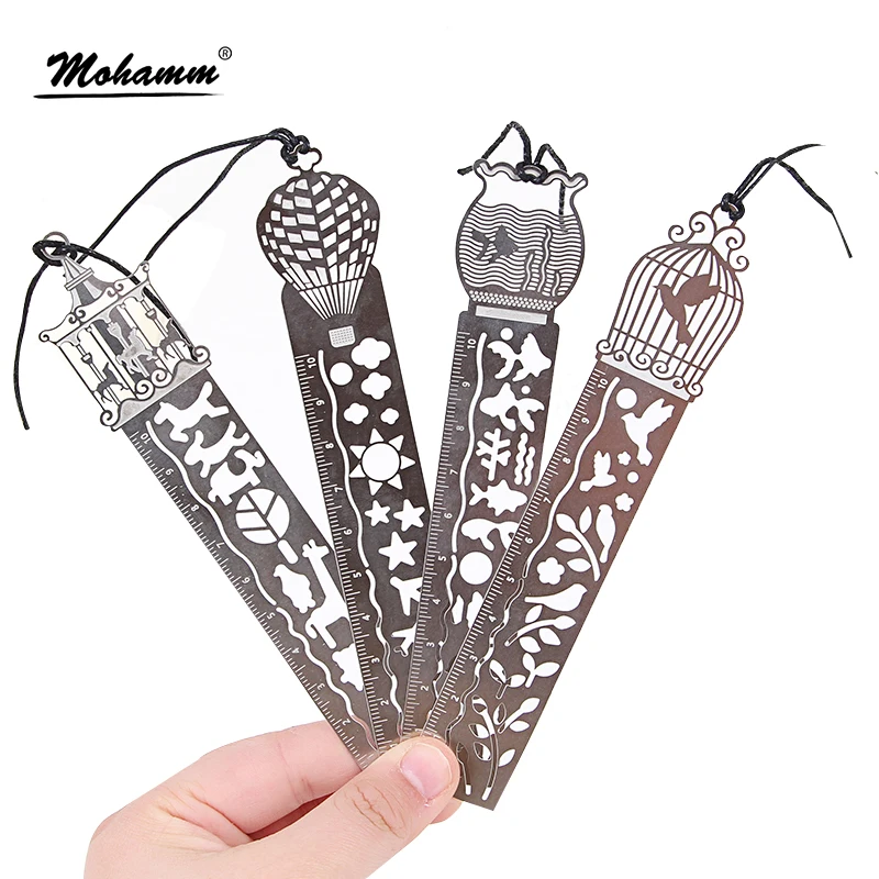 1 шт. Корейская Милая креативная металлическая прямая Закладка-линейка