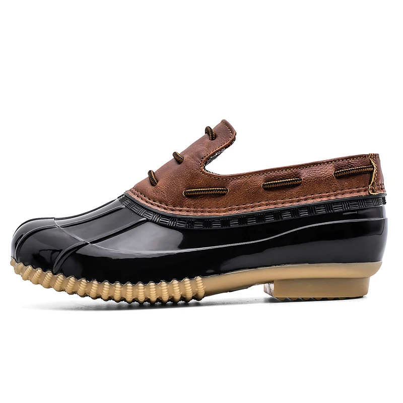 Женские ботинки на меху Wujie водонепроницаемые непромокаемые ботильоны резиновой