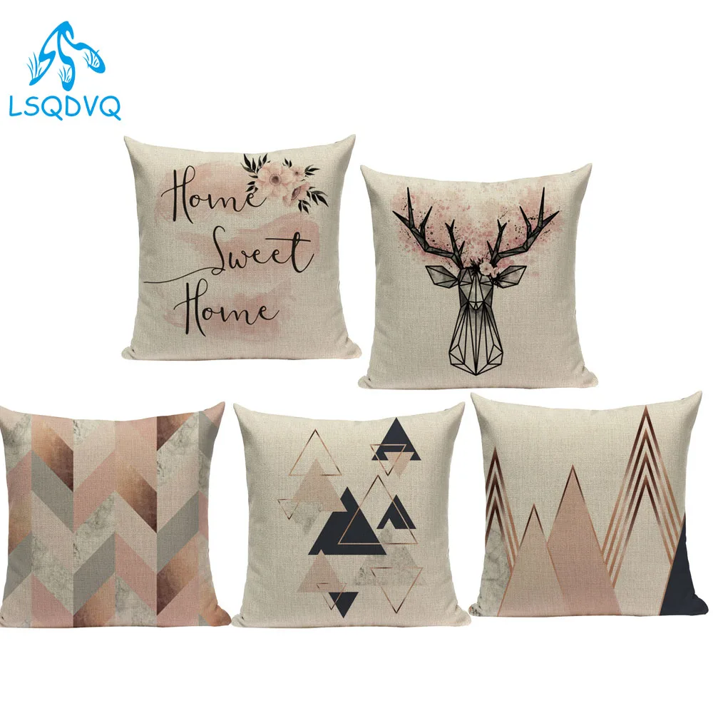 Декоративные диванные подушки Чехол Pop геометрические Животные олень Cojines Decorativos