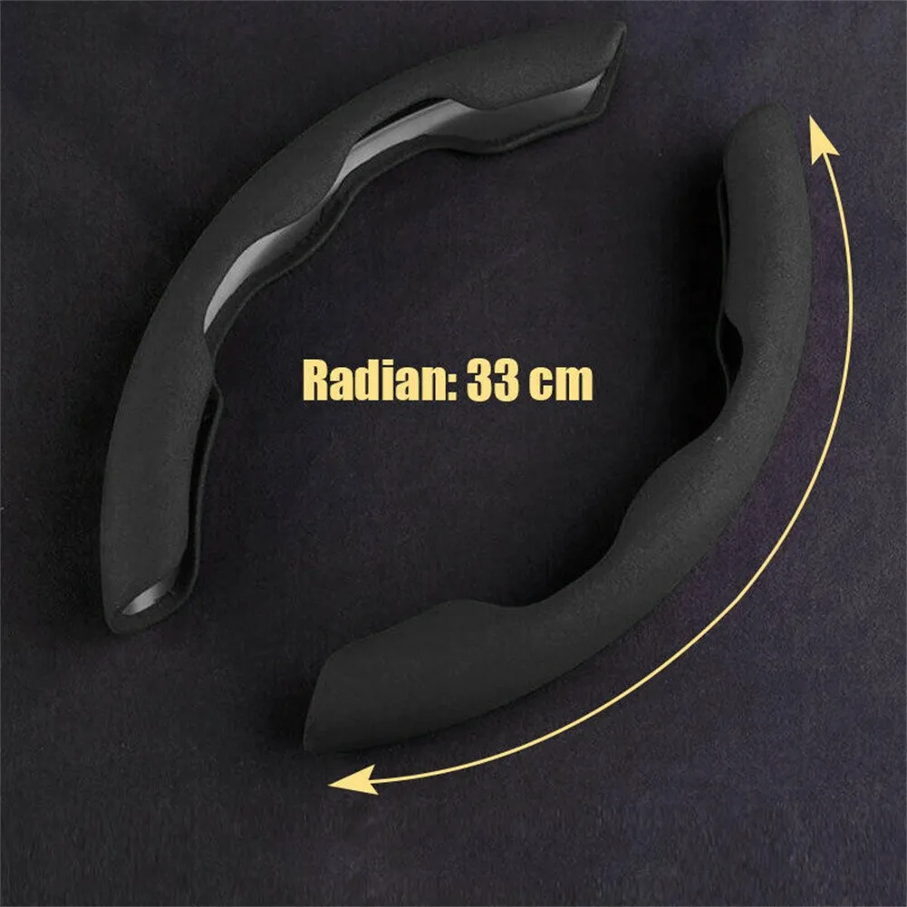 

2Pcs Car Steering Wheel Booster Cover Non-Slip Plush Universal Auto Soft Suede Steering Wheel Cover Accessories