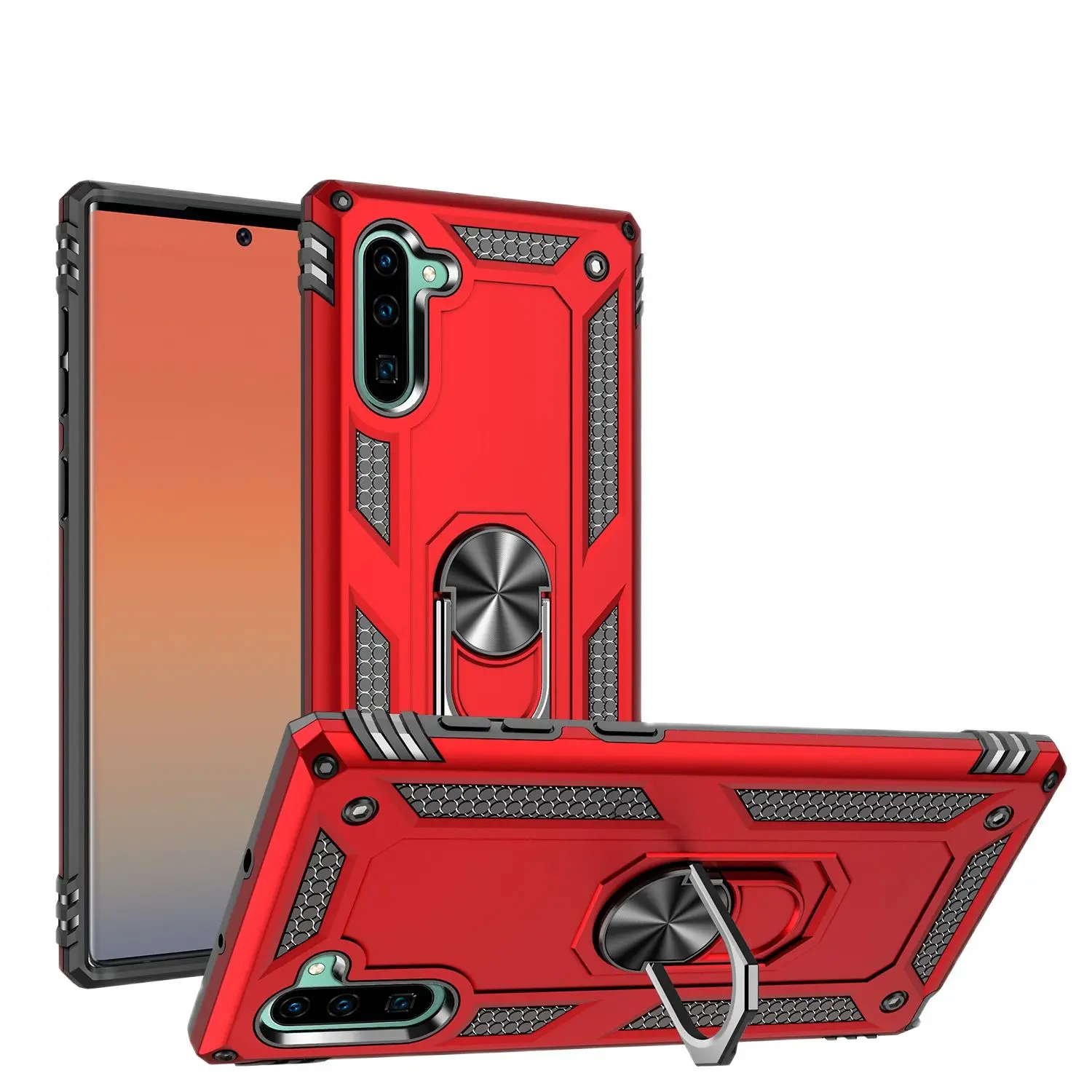 

Phone Case For Samsung Galaxy A8 A9 A7 A6 Note 8 9 10 S7 S8 S9 S10 S10E 5G Plus 2018 Lite Armor Ring Bracket Protective PC Cover