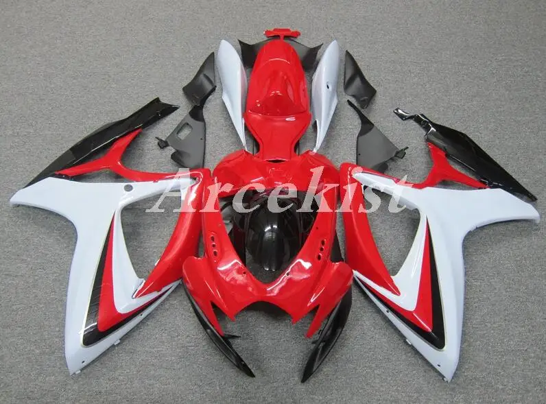 

4Gifts New ABS Motorcycle Fairing kit Fit For Suzuki GSX-R 600 750 k6 k7 GSXR 2006 2007 06 07 Bodywork set Red white