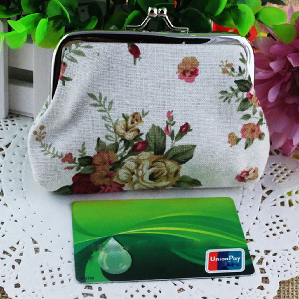 Креативный Кошелек для монет из парусины с розовой пряжкой сумка ткани Женская