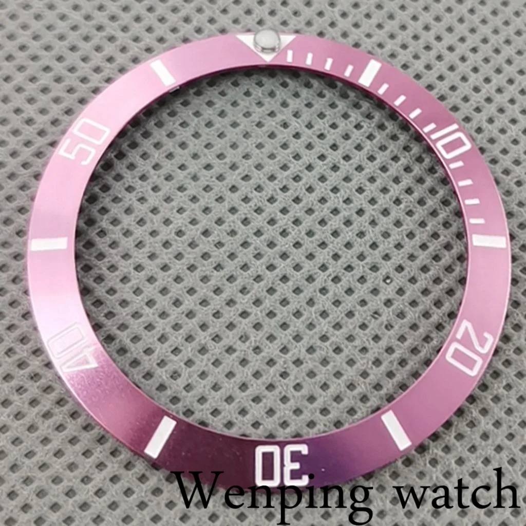 Новый высококачественный синий фиолетовый розовый алюминиевый БЕЗЕЛЬ 38 мм белый