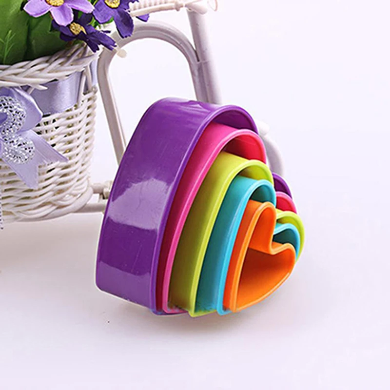 Random color 5Pcs Fondant Cake Cookie Plastic Cutters Decorating Molds Tool Set Kitchen Supplies healthy Material - купить по