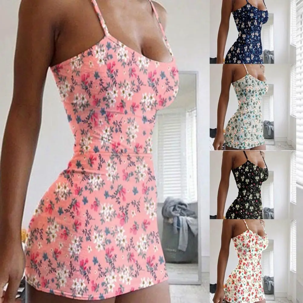

Women Cami Slip Dress Floral Printed Mini Dress Slim Ladies Party Camo Vestidos sexy dresses party night club dresses 2021