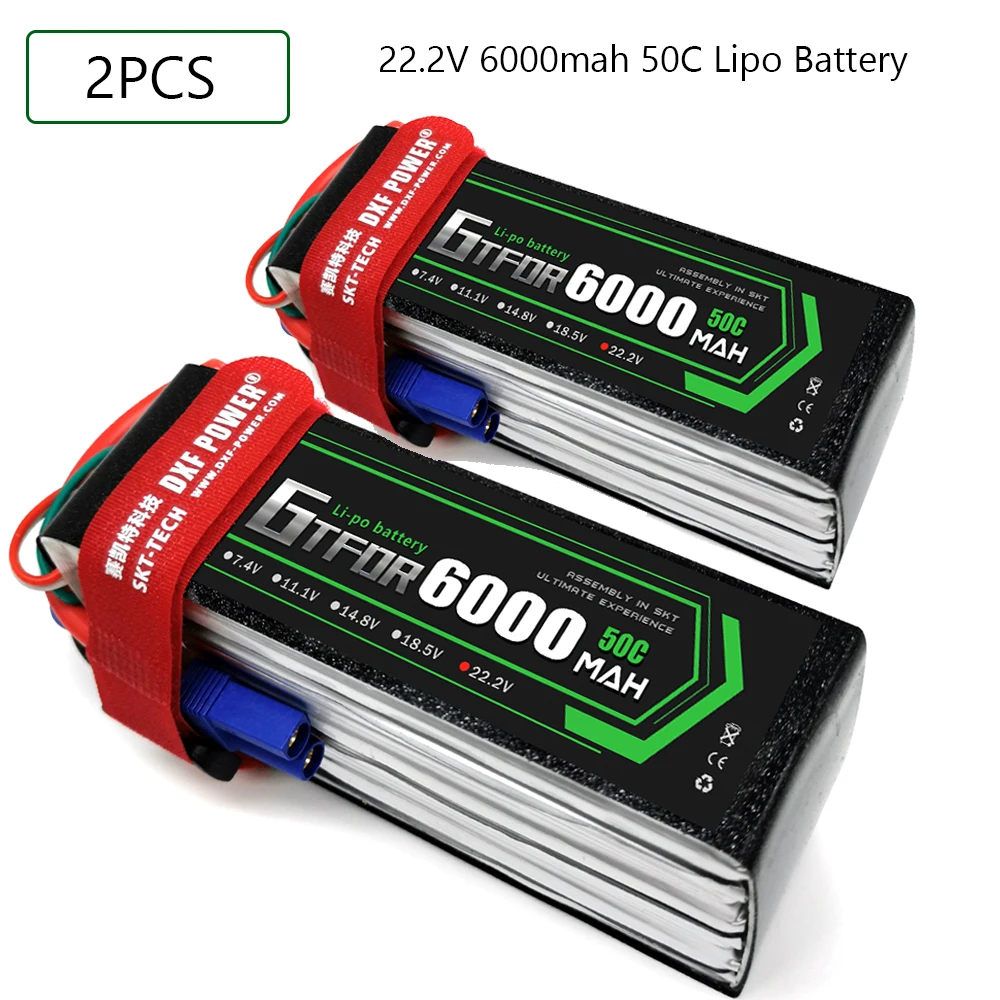 

GTFDR 6S 22.2V 6000mah 50C-100C Lipo Battery 6S XT60 T Deans XT90 EC5 For FPV Drone Airplane Car Racing Truck Boat RC Parts
