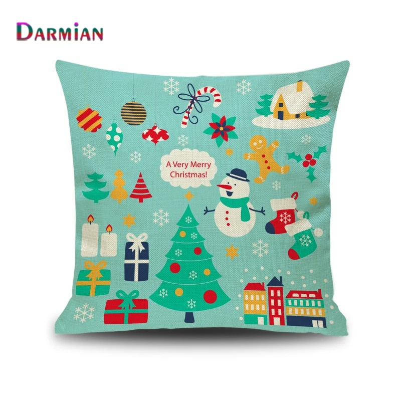Синяя Рождественская серия льняная обнимающая наволочка оптовая продажа
