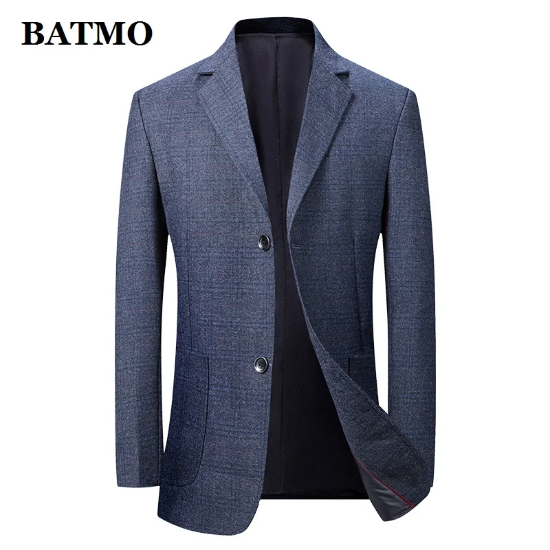 BATMO 2020 Новое поступление весенний клетчатый Повседневный Серый блейзер для