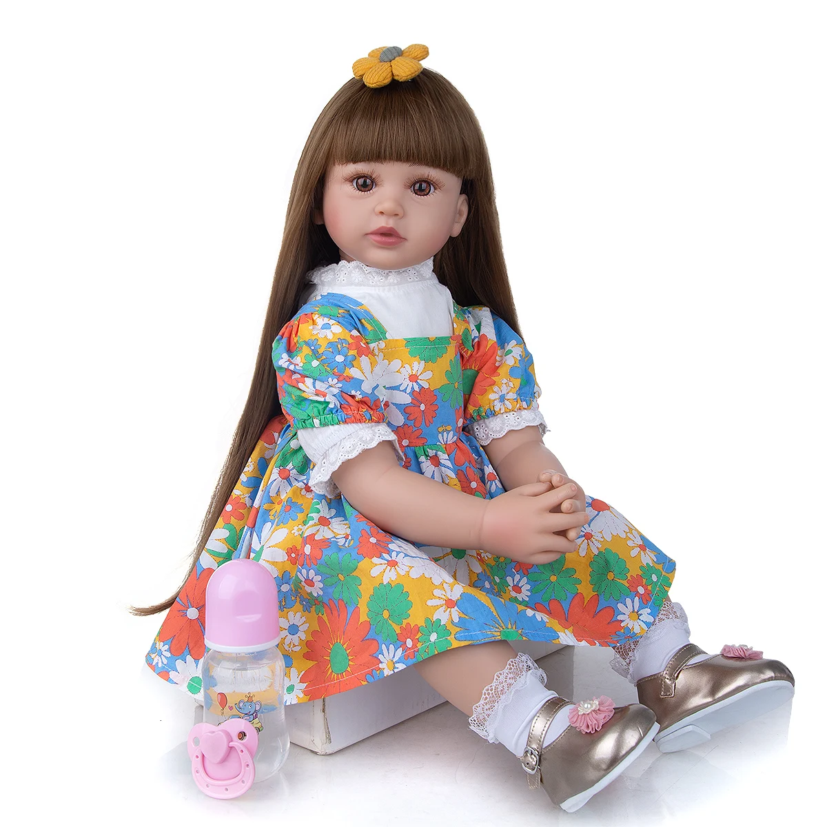 

Кукла Npk 60 см, кукла-младенец с длинными волосами, девочка-Реборн, малыш, Мягкий силикон с тканевым телом, Реалистичная кукла, игрушки для дет...
