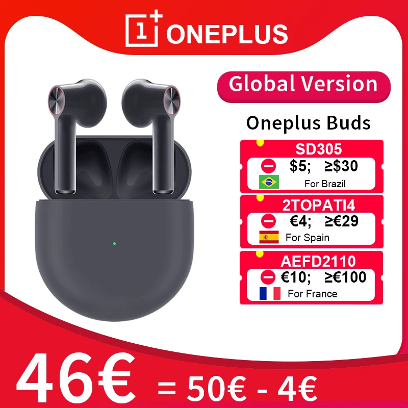Беспроводные наушники OnePlus Buds TWS Bluetooth 5 0 шумоподавление для Oneplus 7 7Pro 7t 8 8Pro