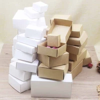 50pcs wholesale large gifts wrapping box mutli size vintage kraft white paper candy boxes favors package box home party suppiles