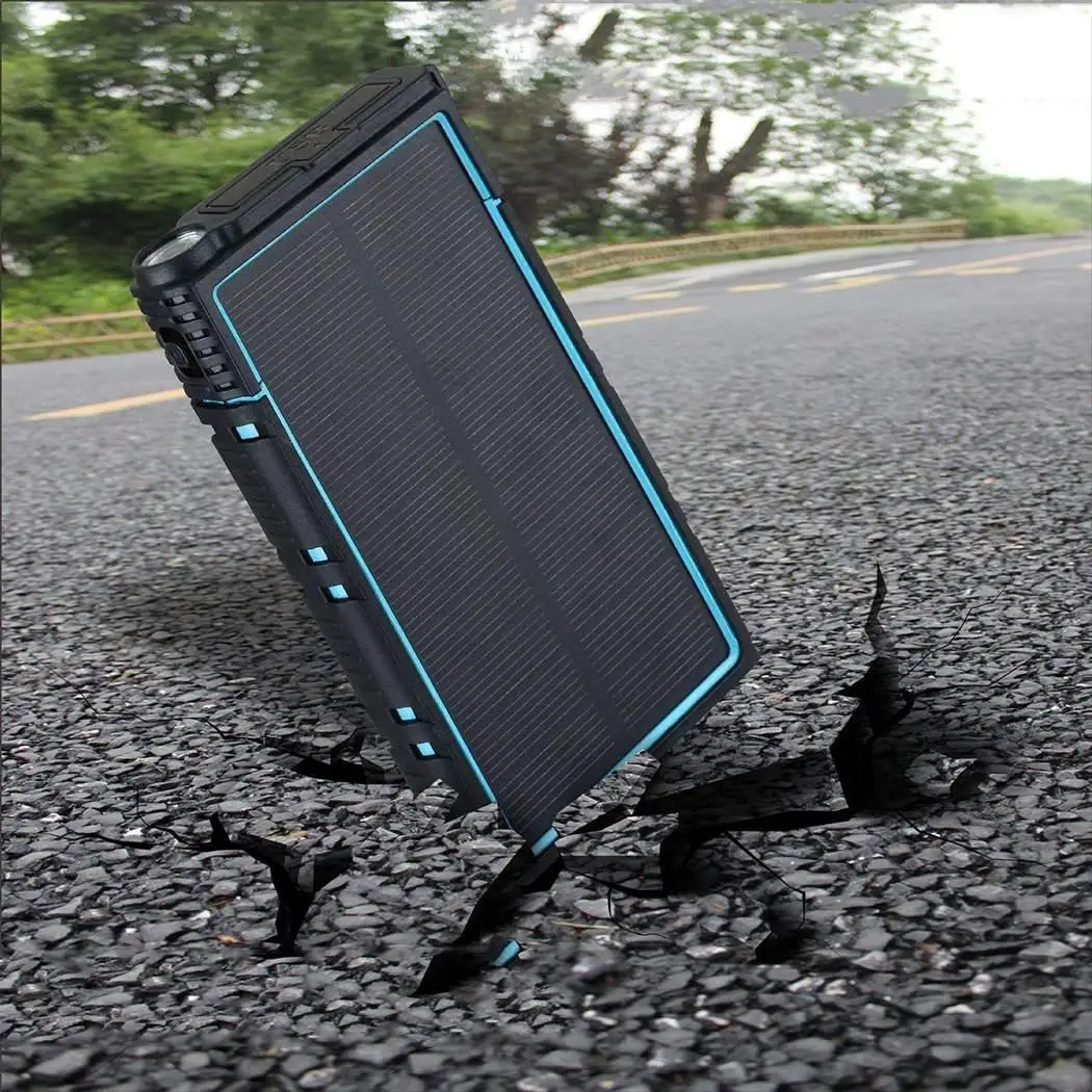 Водонепроницаемый Солнечный 30000mAh внешний аккумулятор зарядное устройство для