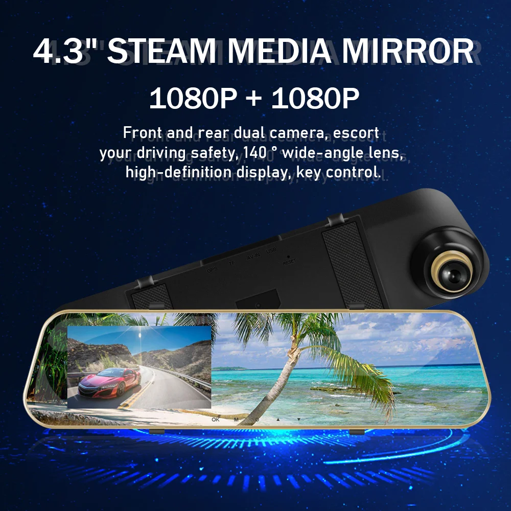 

Car Dvr Dash Cam Dual Lens Rear View Mirror Auto Dashcam Recorder Registrator In Car Video Full Hd Dash Camera Vehicle