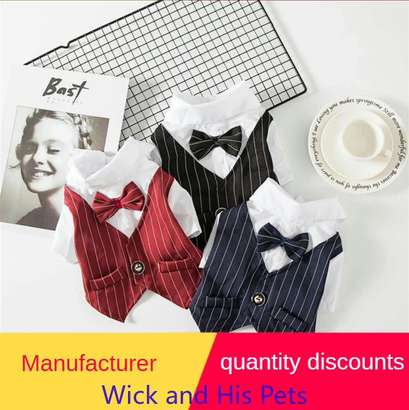 

Dog Suit and Tie Pet Dog Cat Clothes Thin Suit Gentleman Dog Clothes for Small and Medium Dogs Gentleman Puppy Bowtie Tuxedo Pet