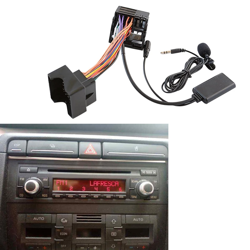 Car Bluetooth 5.0 Aux Cable Microphone Handsfree Mobile Phone Free Calling Adapter For- A2 A3 A4 TT |