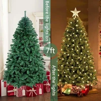 7ft210cm big led artificial christmas tree with 400pcs lights 1300pcs branches new year automatic artificial xmas trees