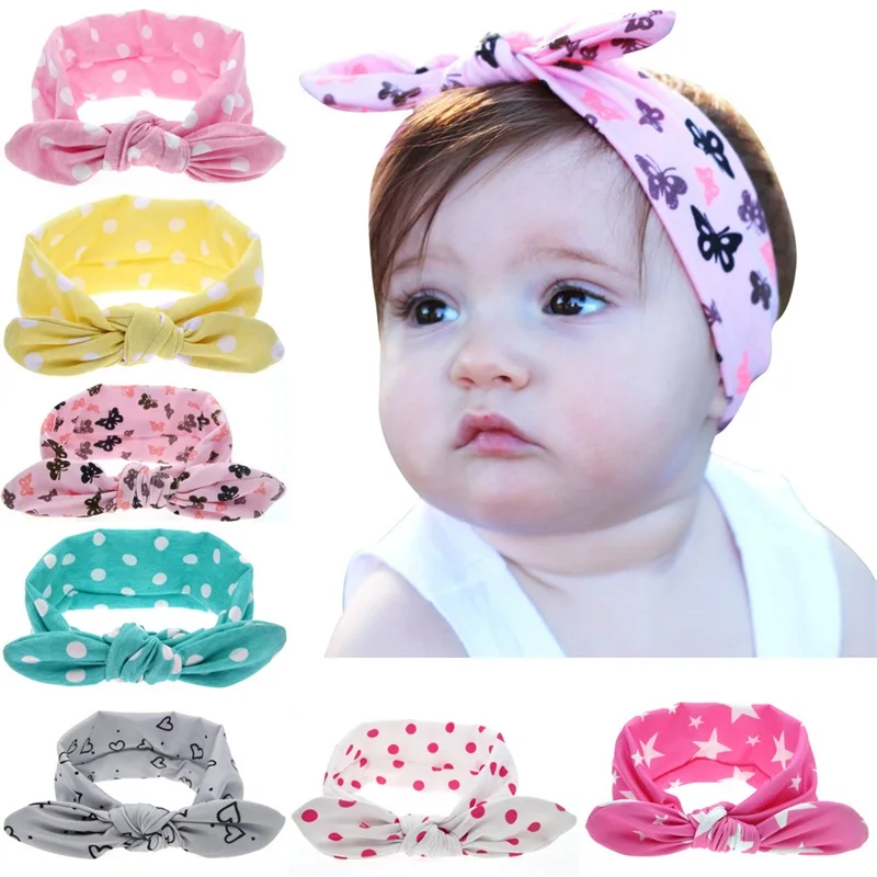 

Baby Girl Headband Rabbit Bunny Ear Bows Newborn Headwear Tiara Headwrap Gift Toddlers Bandage Ribbon Infant Hair Accessories
