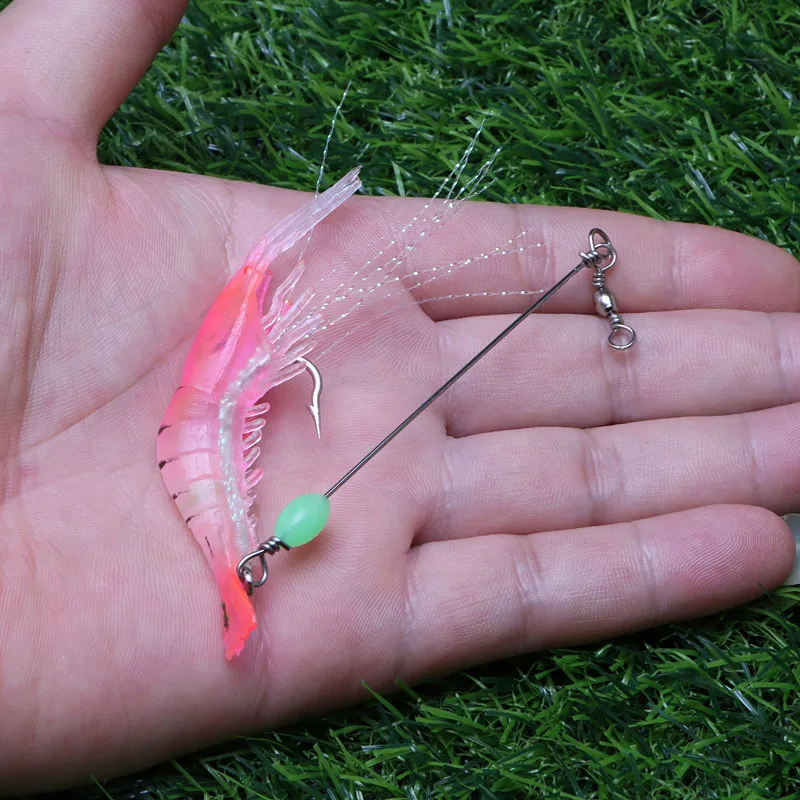 6 шт./лот светящаяся искусственная приманка Мягкая силиконовая