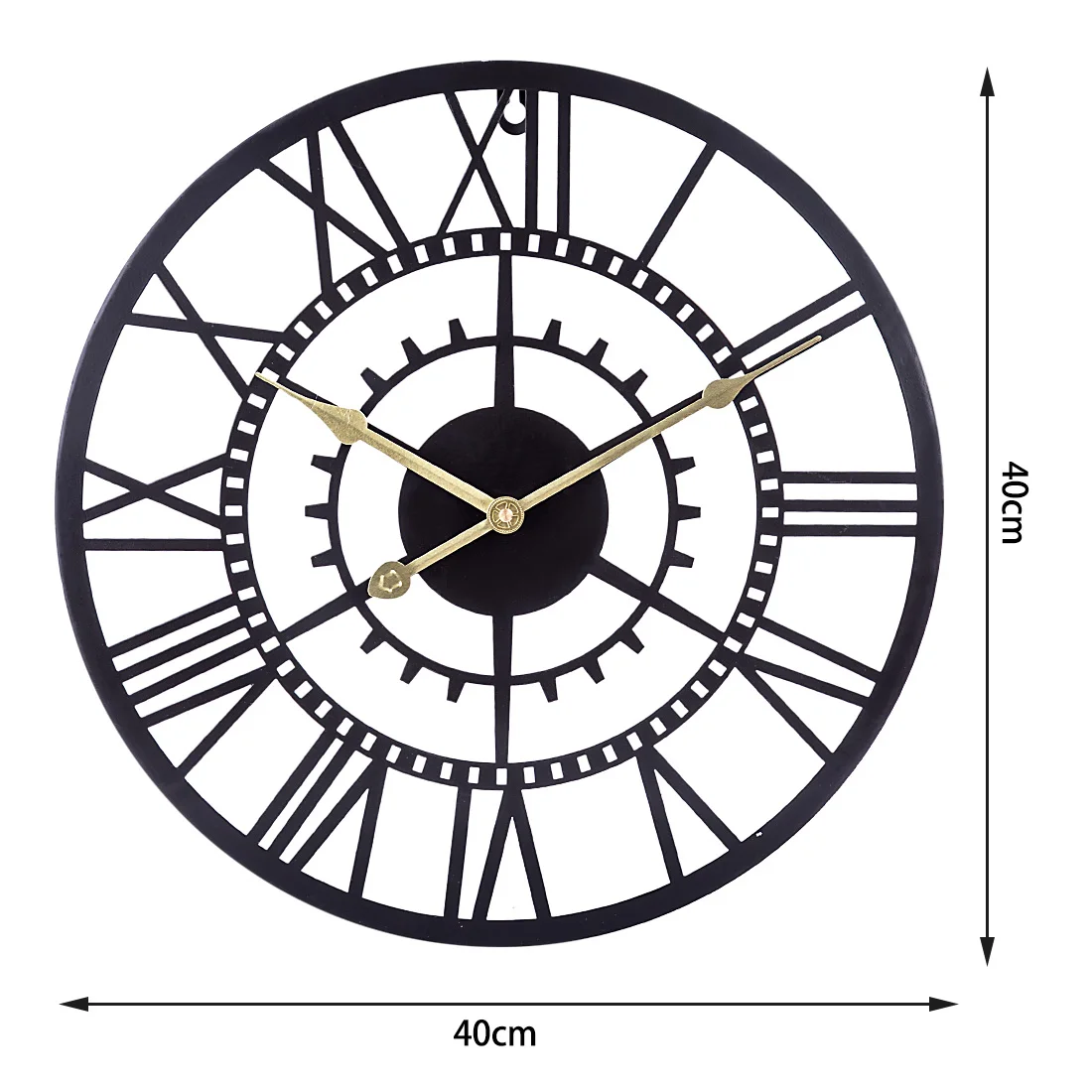 16 дюймовые 40 см железные пустые зубчатые бесшумные настенные часы современные