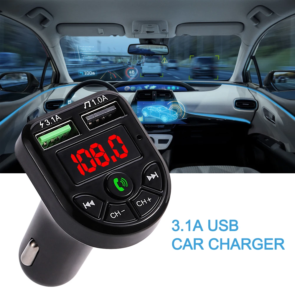 12V/24V Bluetooth 5 0 свободные руки FM передатчик автомобильный комплект MP3 модулятор