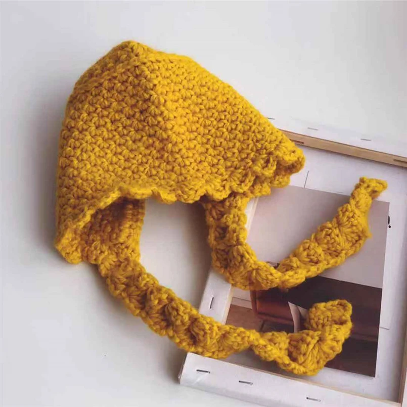 yellow 0-3Yrs для новорожденных хлопковые шапочки для детей Трикотажные пшеницы дизайнерская футболка для мальчиков и девочек Шапки детские зимние шапки детский чепчик шапки для детей на осень-зиму; baby muts - Цвет: yellow