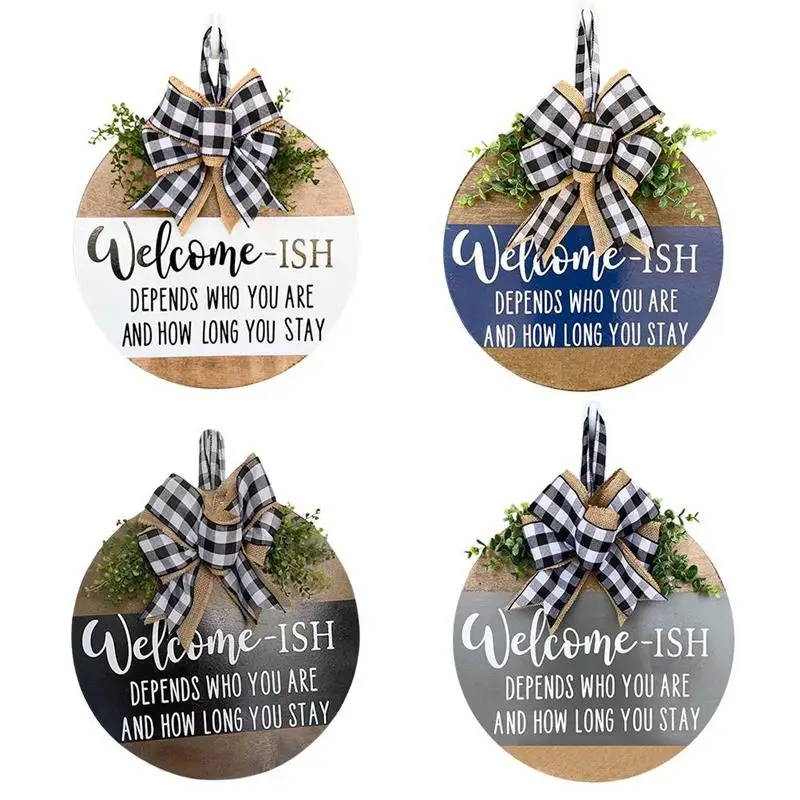 

Welcome Sign Front Door Hanger Wooden Welcome Sign for Farmhouse Rustic Door Hangers Front Porch Decor