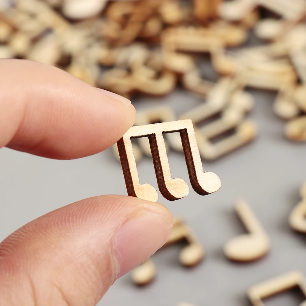 100 шт. новые деревянные милые музыкальные ноты ручной работы украшения для