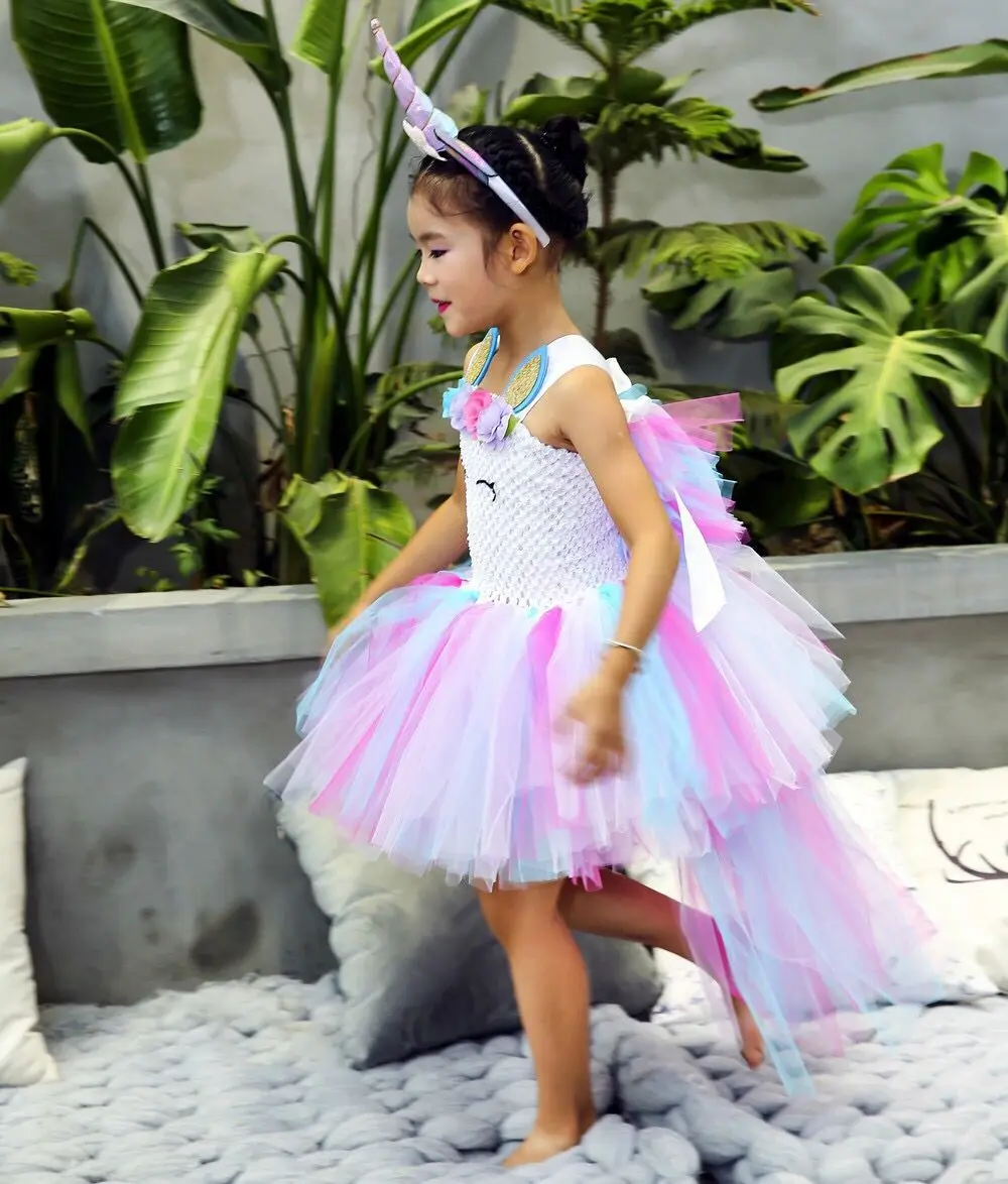 Нарядное платье пачка с единорогом ручной работы для девочек 1 14 лет костюм