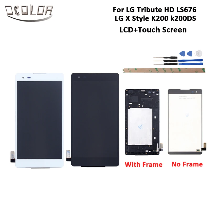 Ocolor для LG Tribute HD LS676 X style K200 k200DS ЖК дисплей и сенсорный экран дигитайзер с рамкой 5 0