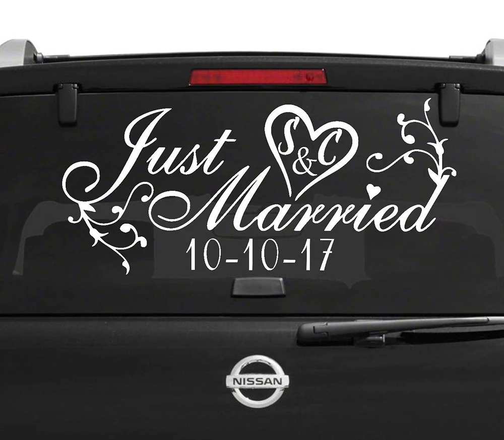 Виниловые наклейки на окна автомобиля съемные Свадебные украшения заказ G651 | Дом